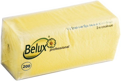 Полотенца бум. Belux professional  V-сложения  2-сл 200л желтые 1/18